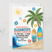 Einladung zur Surf-Geburtstagsfeier (Vorderseite)