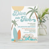 Einladung zur Surf-Geburtstagsfeier (Stehend Vorderseite)