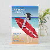 Einladung zur Surfboard Chick (Stehend Vorderseite)