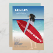 Einladung zur Surfboard Chick (Vorne/Hinten)