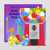 Einladung zur Sweet Birthday Party (Vorne/Hinten)