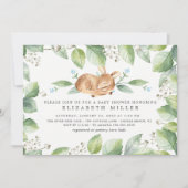 Einladung zur Sweet Deer Neutral Baby Shower (Vorderseite)