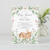 Einladung zur Sweet Deer Neutral Baby Shower (Stehend Vorderseite)