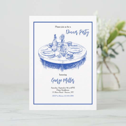 Einladung zur Tabelleneinstellung (Stehend Vorderseite)