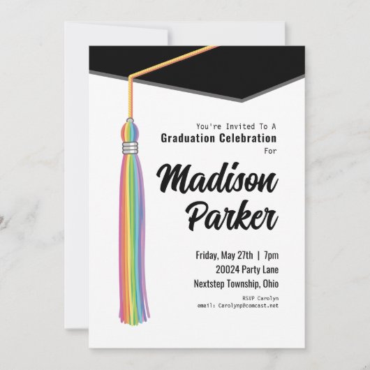 Einladung zur Tassel Graduation Party (Vorderseite)
