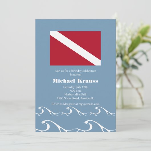 Einladung zur Tauchflagge (Stehend Vorderseite)