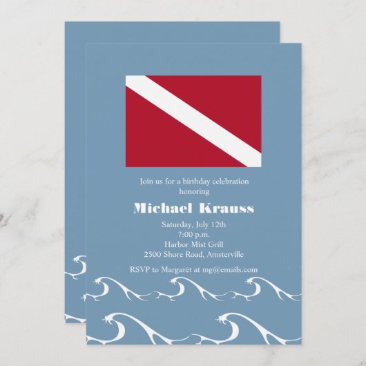 Einladung zur Tauchflagge (Vorne/Hinten)