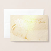 Einladung zur Taufe des Fotos "Gold Foil" (Vorderseite mit Umschlag)