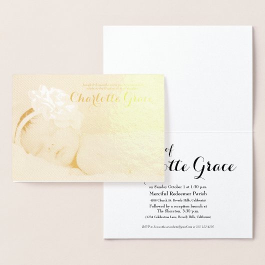 Einladung zur Taufe des Fotos "Gold Foil" (Anzeige)