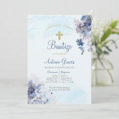 Einladung zur Taufe des hellblauen Jungen (Stehend Vorderseite)