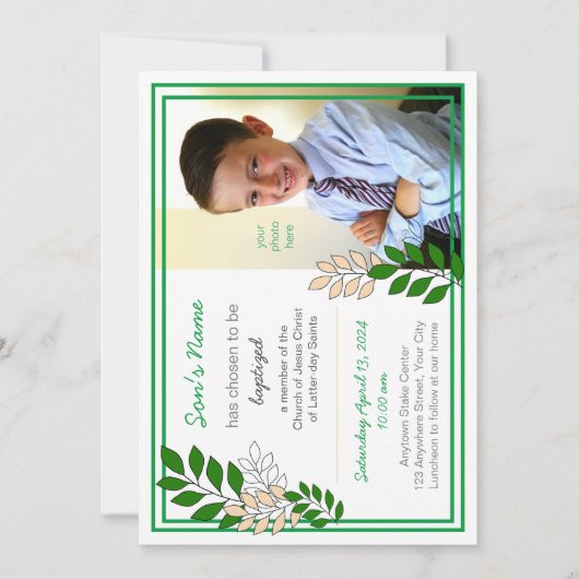 Einladung zur Taufe für 8-Jährige (Vorderseite)