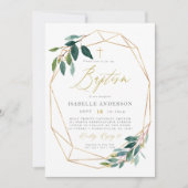 Einladung zur Taufe im Rahmen von Grün und geometr (Vorderseite)