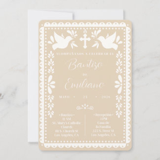 Einladung zur Taufe mit bunter Papierdekoration Me