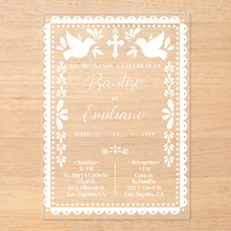 Einladung zur Taufe mit bunter Papierdekoration Me