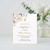 Einladung zur Taufe zu Weißem Blumengold (Stehend Vorderseite)