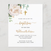 Einladung zur Taufe zu Weißem Blumengold (Vorderseite)