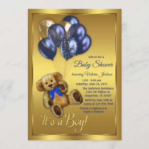 Einladung zur Teddybär-Ballon-Baby-Party