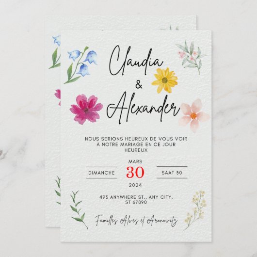 Einladung zur Teilnahme an einem Party (Vorne/Hinten)