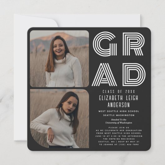 Einladung zur Teilnahme an einer Schwarz-Weiß-Foto (Vorderseite)