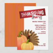Einladung zur Thanksgiving-Party (Vorne/Hinten)