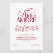 Einladung zur „That’s Amore“-Brautparty in Rot (Vorderseite)