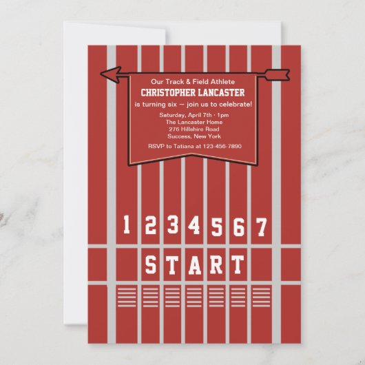 Einladung zur Track- und Feldstart-Line (Vorderseite)