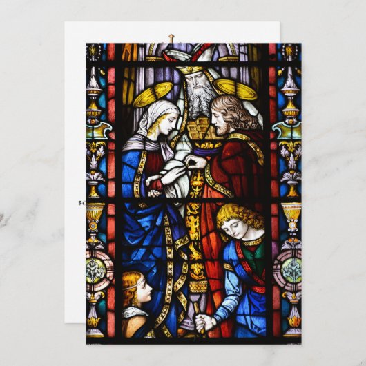 Einladung zur traditionellen katholischen Hochzeit (Vorne/Hinten)