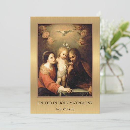 Einladung zur traditionellen katholischen Hochzeit (Stehend Vorderseite)