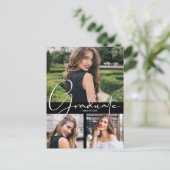 Einladung zur Trendy Foto Graduation Party Postkarte (Stehend Vorderseite)