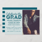 Einladung zur Trendy Male Foto Graduation Party (Vorne/Hinten)