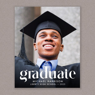 Einladung zur Trendy Text Foto Graduation Party