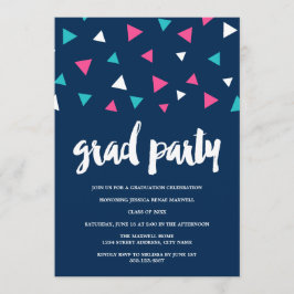 Einladung zur Triangle Confetti Graduation Party