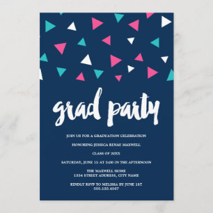 Einladung zur Triangle Confetti Graduation Party
