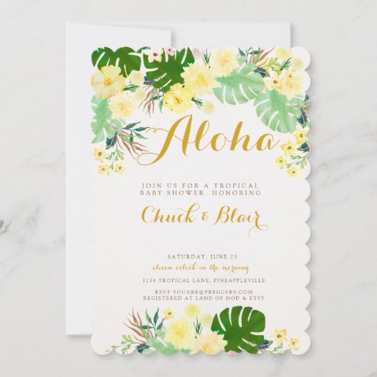 Einladung zur Tropical Baby Shower (Vorderseite)