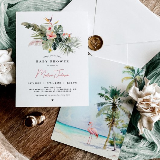 Einladung zur Tropical Baby Shower