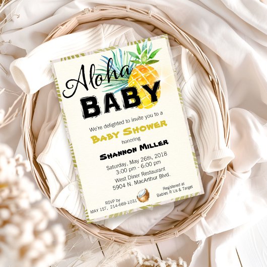 Einladung zur Tropical Baby Shower