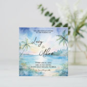Einladung zur Tropical Bliss Wedding (Stehend Vorderseite)