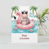 Einladung zur Tropical Pool Party – Süße Wasserfar (Stehend Vorderseite)