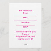 Einladung zur Tropical Pool Party – Süße Wasserfar (Rückseite)