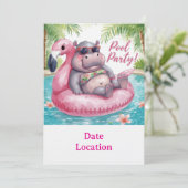 Einladung zur Tropical Pool Party – Süße Wasserfar (Stehend Vorderseite)