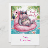 Einladung zur Tropical Pool Party – Süße Wasserfar (Vorne/Hinten)