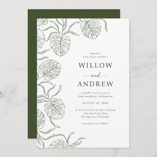 Einladung zur tropischen Hochzeit (Vorne/Hinten)