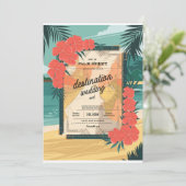 Einladung zur tropischen Hochzeit in Urlaubsort (Stehend Vorderseite)
