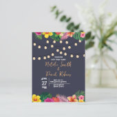 Einladung zur Tropischen Hochzeit Postkarte (Stehend Vorderseite)
