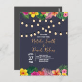 Einladung zur Tropischen Hochzeit Postkarte (Vorne/Hinten)