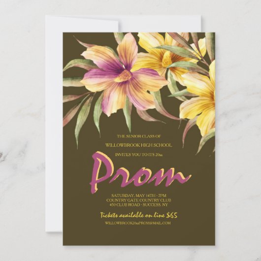 Einladung zur tropischen Nachtaufnahme (Vorderseite)