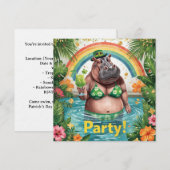 Einladung zur tropischen Poolparty zum St. Patrick (Vorne/Hinten)
