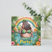 Einladung zur tropischen Poolparty zum St. Patrick (Stehend Vorderseite)