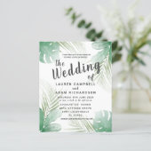 Einladung zur tropischen Wasserfarbenhochzeit (Stehend Vorderseite)