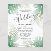 Einladung zur tropischen Wasserfarbenhochzeit (Vorderseite)
